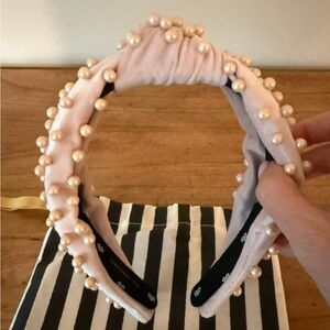 Lele Sadoughi Blush Pearl Embellished Headband